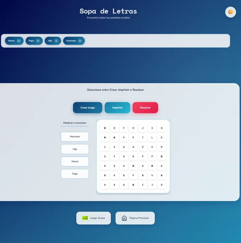 Imagen del proyecto Sopa de letras