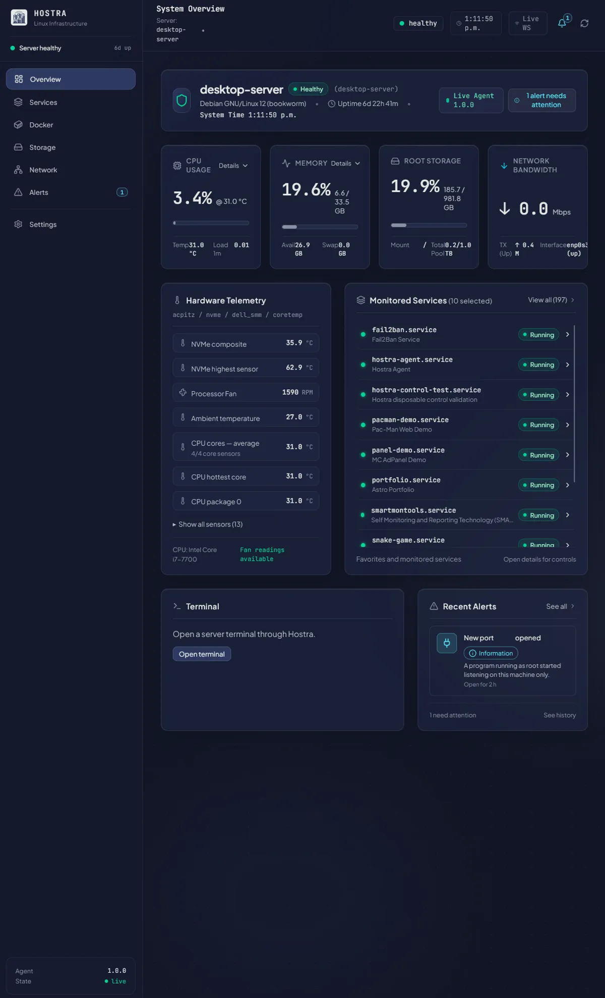 Imagen del proyecto Hostra Dashboard